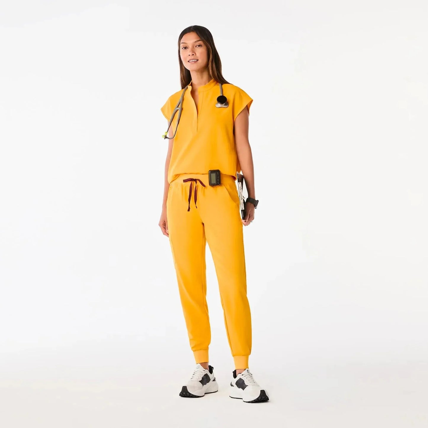 Women's Oversized Scrub Top- Emergency Yellow
