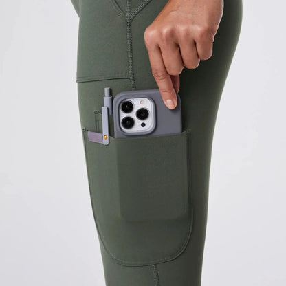 Women's High Waisted Flare ScrubLegging - Moss