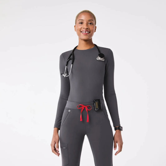 Women's Ribbed Longsleeve Underscrub - Charcoal