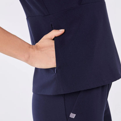 Women's  Slim Peplum Scrub Top - Navy