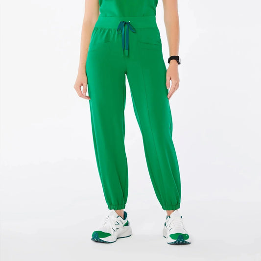 Women's High Waisted Relaxed Jogger Scrub Pants - Evergreen