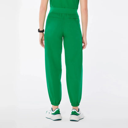 Women's High Waisted Relaxed Jogger Scrub Pants - Evergreen