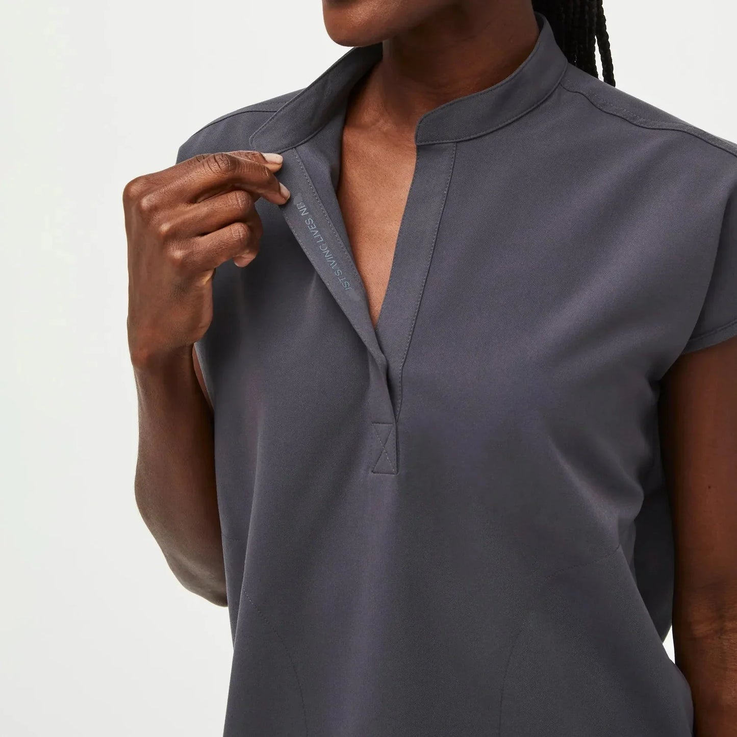 Women's Oversized Scrub Top& - Charcoal