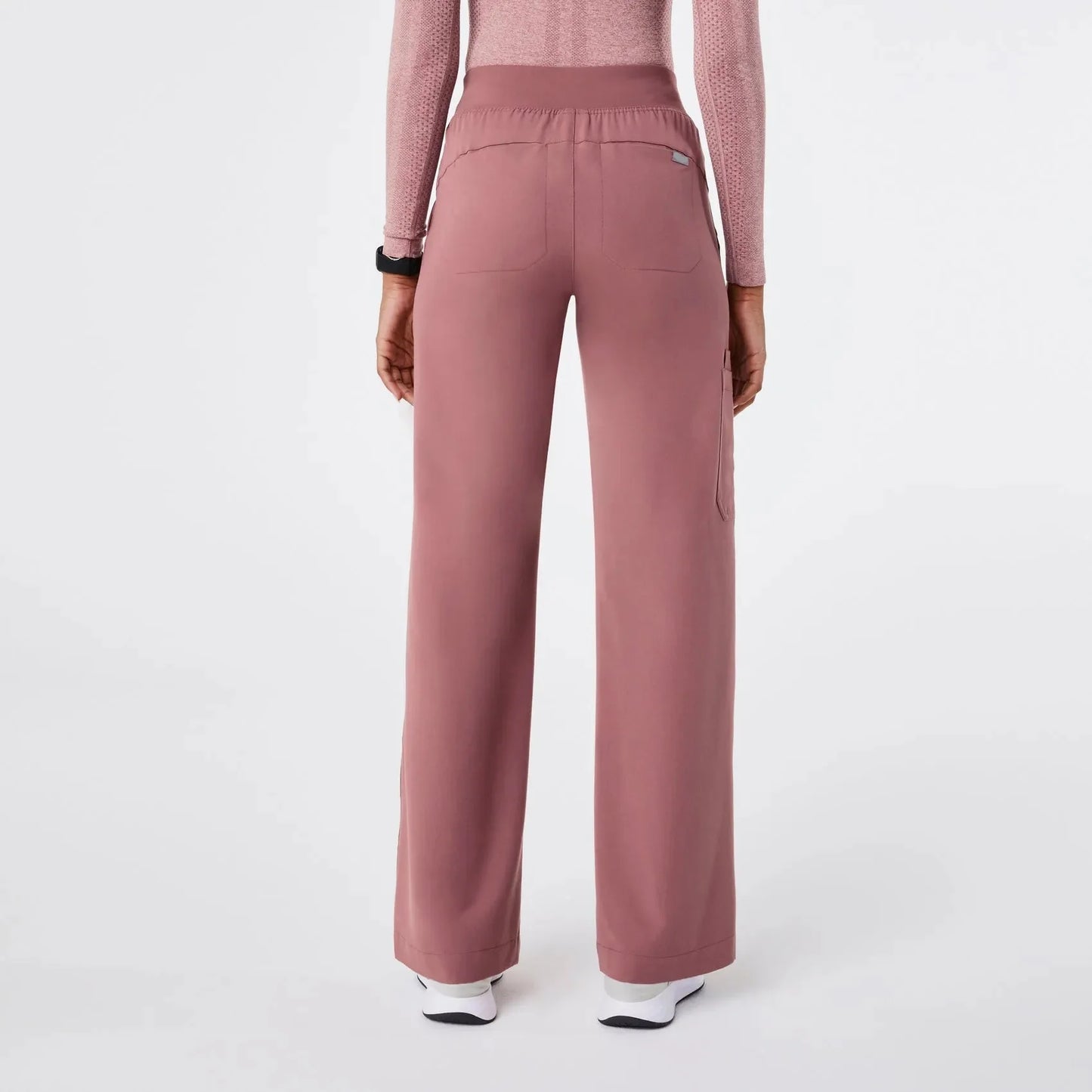 Women's High Waisted Isabel Wide Leg Scrub Pants - Mauve