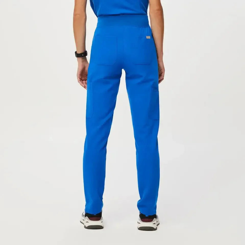 Women's High Waisted  Skinny Scrub Pants - Royal Blue