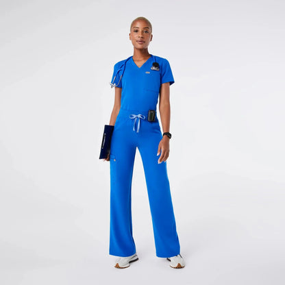 Women's High Waisted Isabel Wide Leg Scrub Pants - Royal Blue