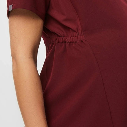Women's Maternity Scrub Top - Burgundy