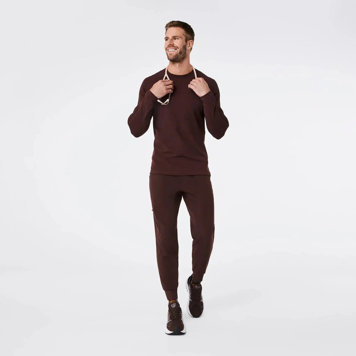 Men's Waffle Longsleeve Underscrub - Espresso