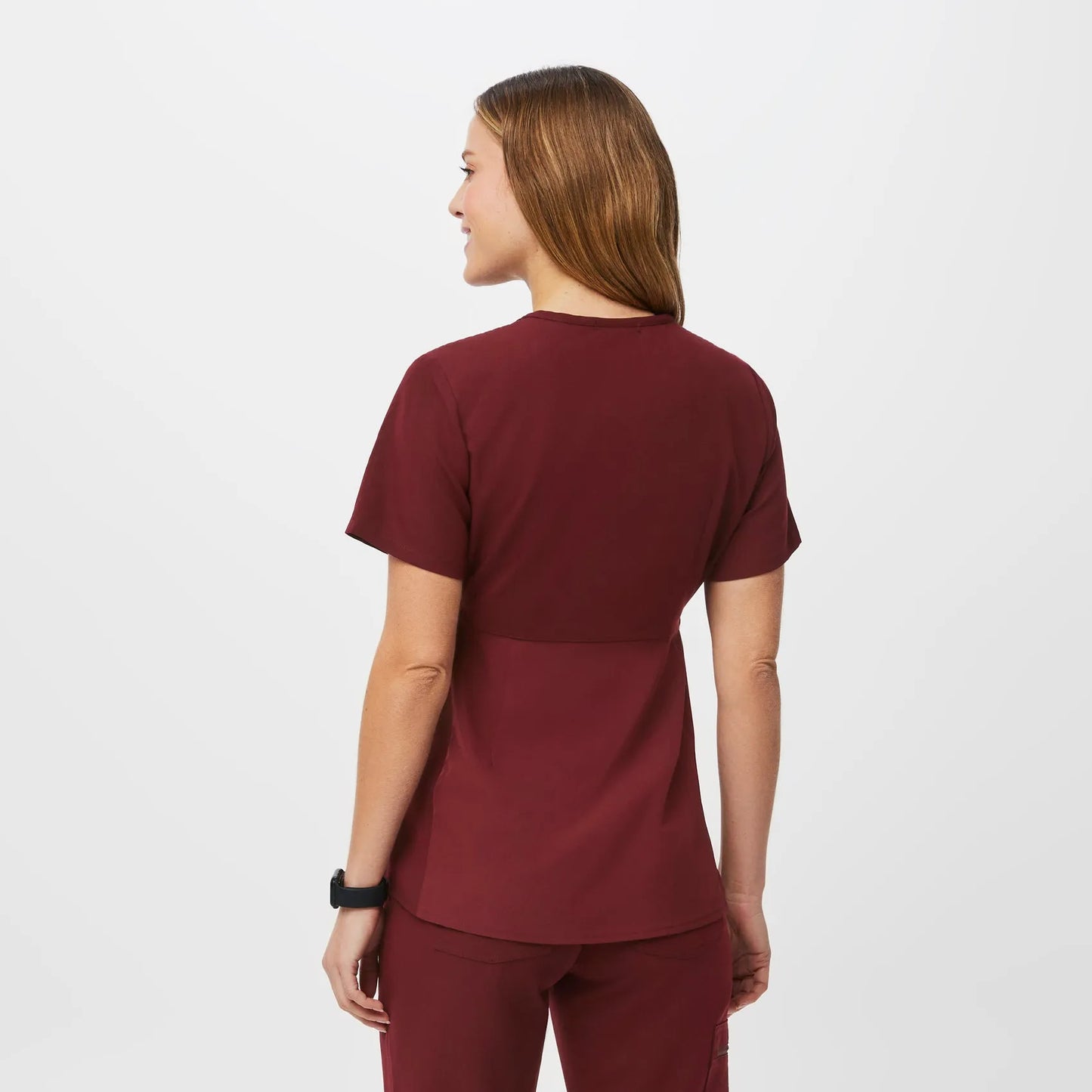 Women's Maternity Scrub Top - Burgundy