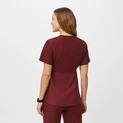 Women's Maternity Scrub Top - Burgundy