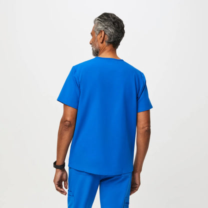 Men's  Three-Pocket Scrub Top - Royal Blue