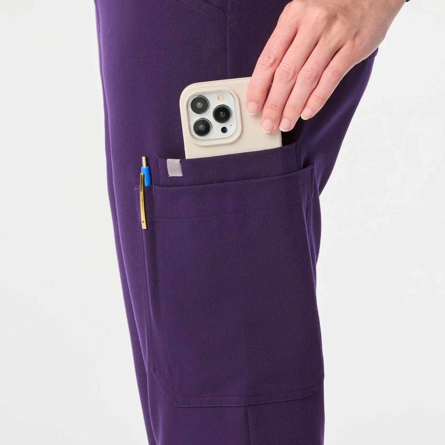 Women's High Waisted Scrub Pants - Purple Jam