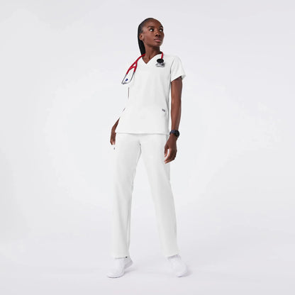 Women's Three-Pocket Scrub Top - Optic White