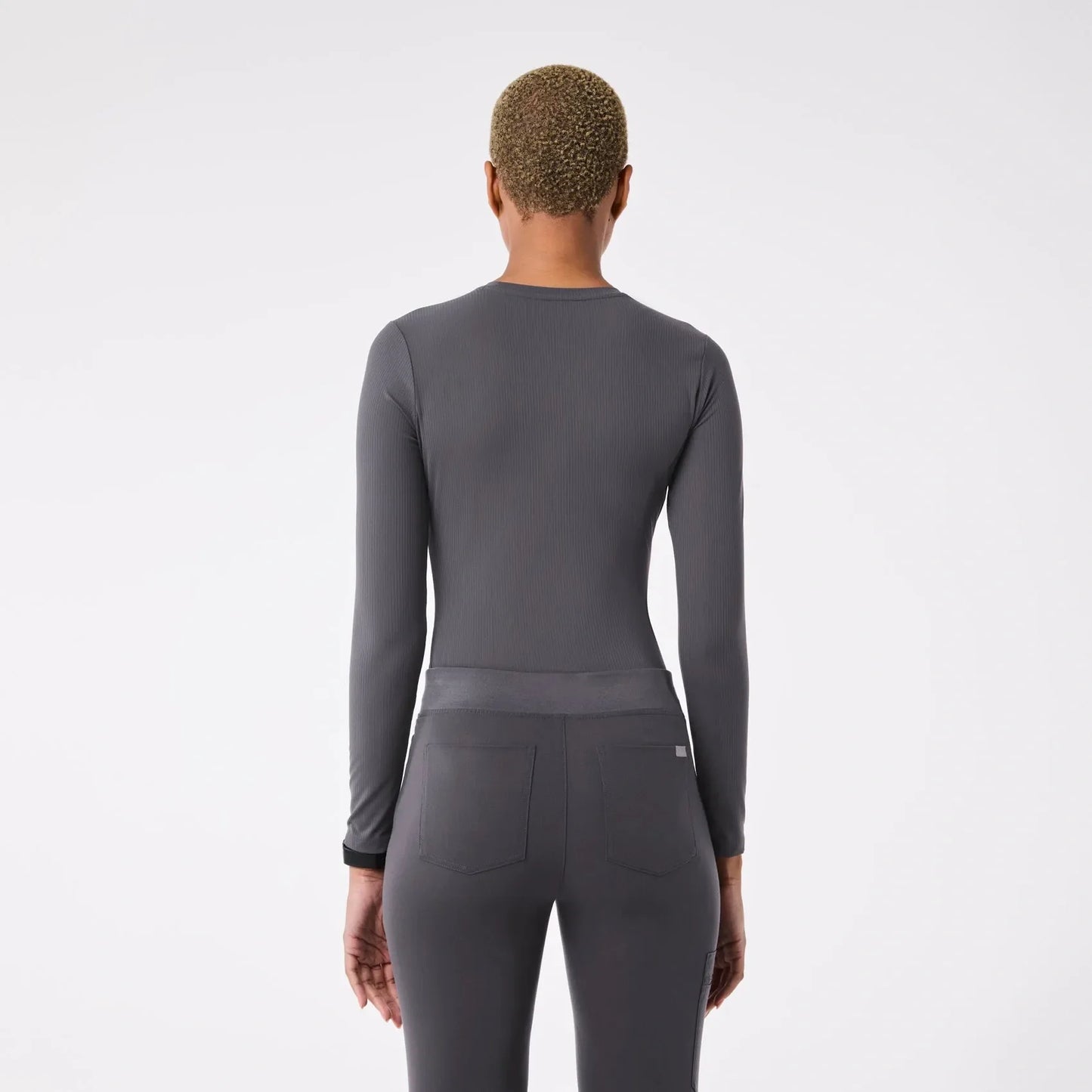 Women's Ribbed Longsleeve Underscrub - Charcoal