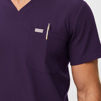 Men's Three-Pocket Scrub Top - Purple Jam