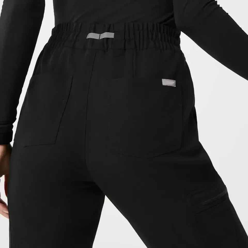 Women's High Waisted Uman Relaxed Jogger Scrub Pants - Black