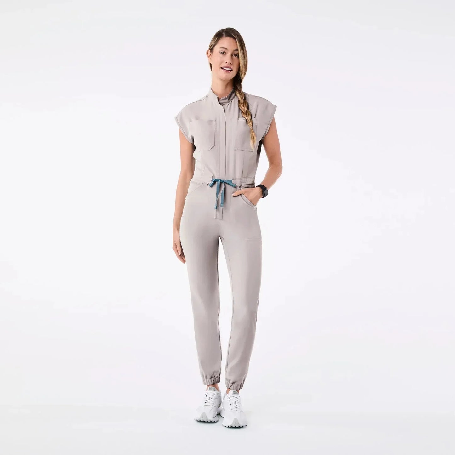 Women's Cargo ScrubJumpsuit - Slate