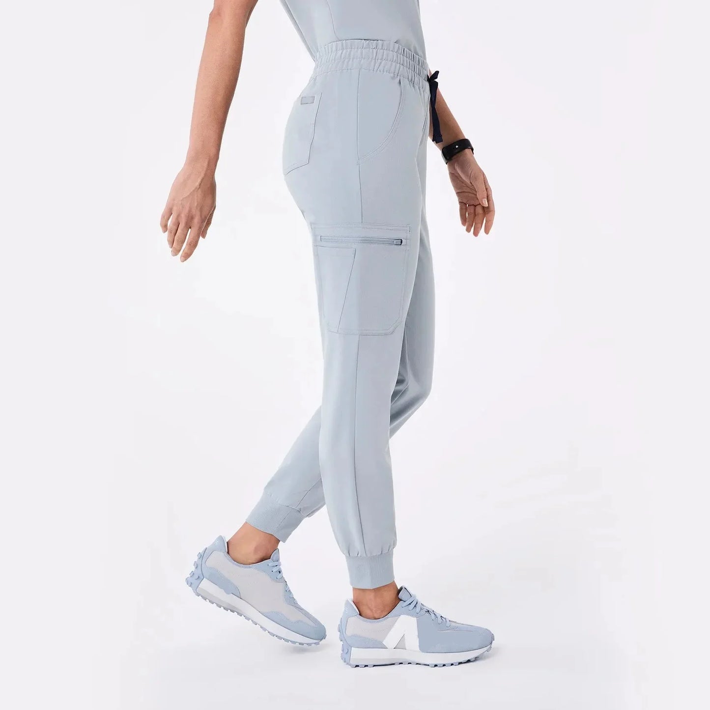 Women's High Waisted Relaxed Jogger Scrub Pants - Dusty Blue