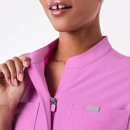 Women's Cargo ScrubJumpsuit- Pink Cloud