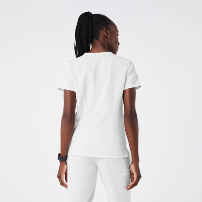 Women's Three-Pocket Scrub Top - Optic White