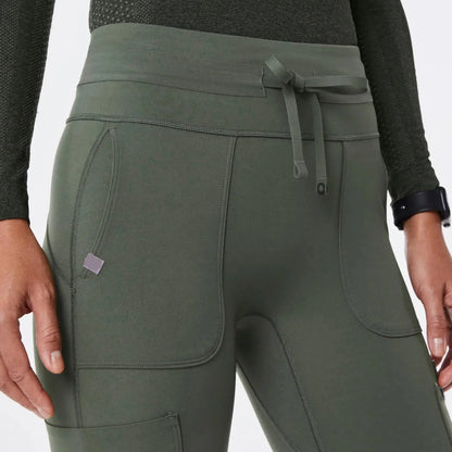 Women's High Waisted Flare ScrubLegging - Moss
