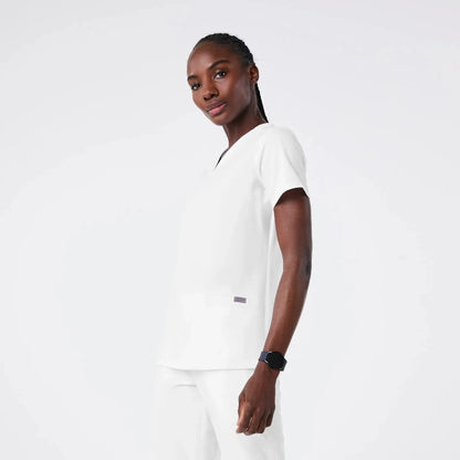 Women's Three-Pocket Scrub Top - Optic White