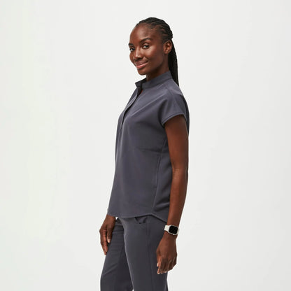 Women's Oversized Scrub Top& - Charcoal