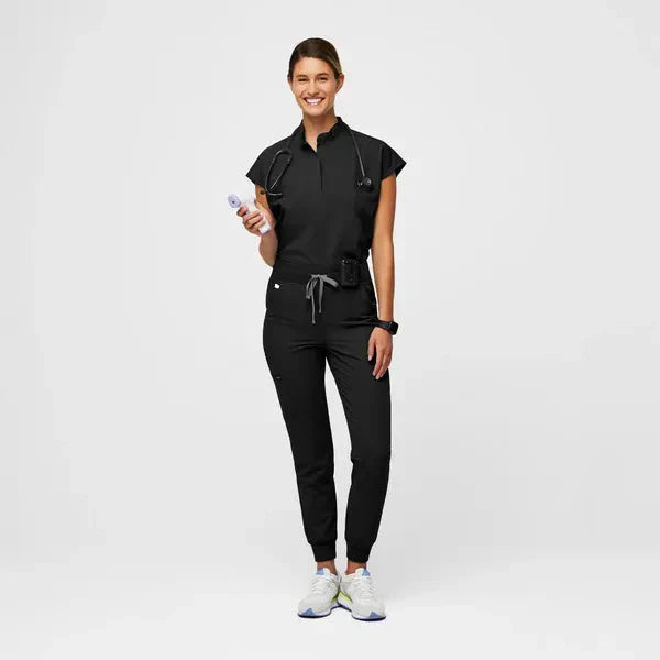 Women's High Waisted  Jogger Scrub Pants - Black