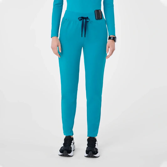 Women's High Waisted Skinny Tapered Scrub Pants - Teal