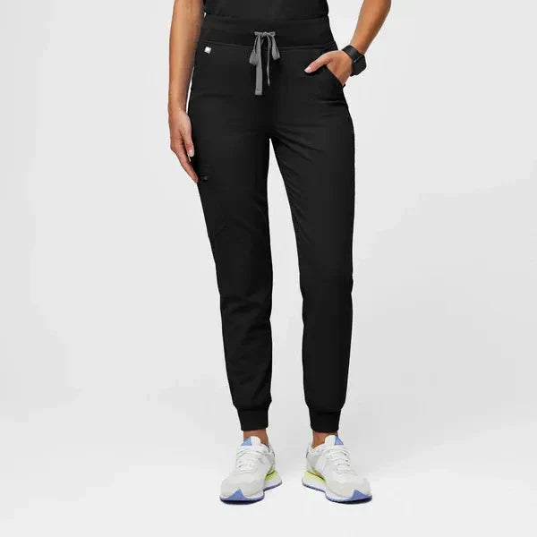 Women's High Waisted  Jogger Scrub Pants - Black