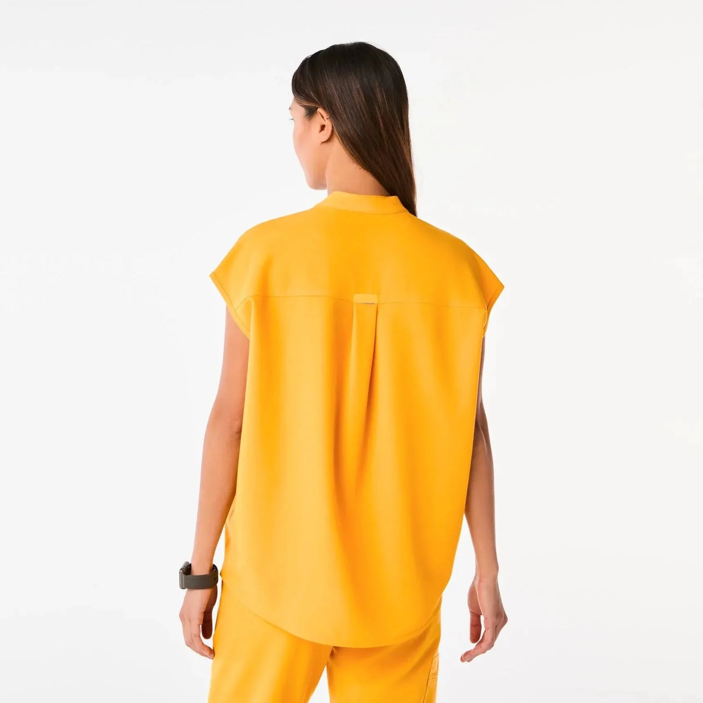 Women's Oversized Scrub Top- Emergency Yellow