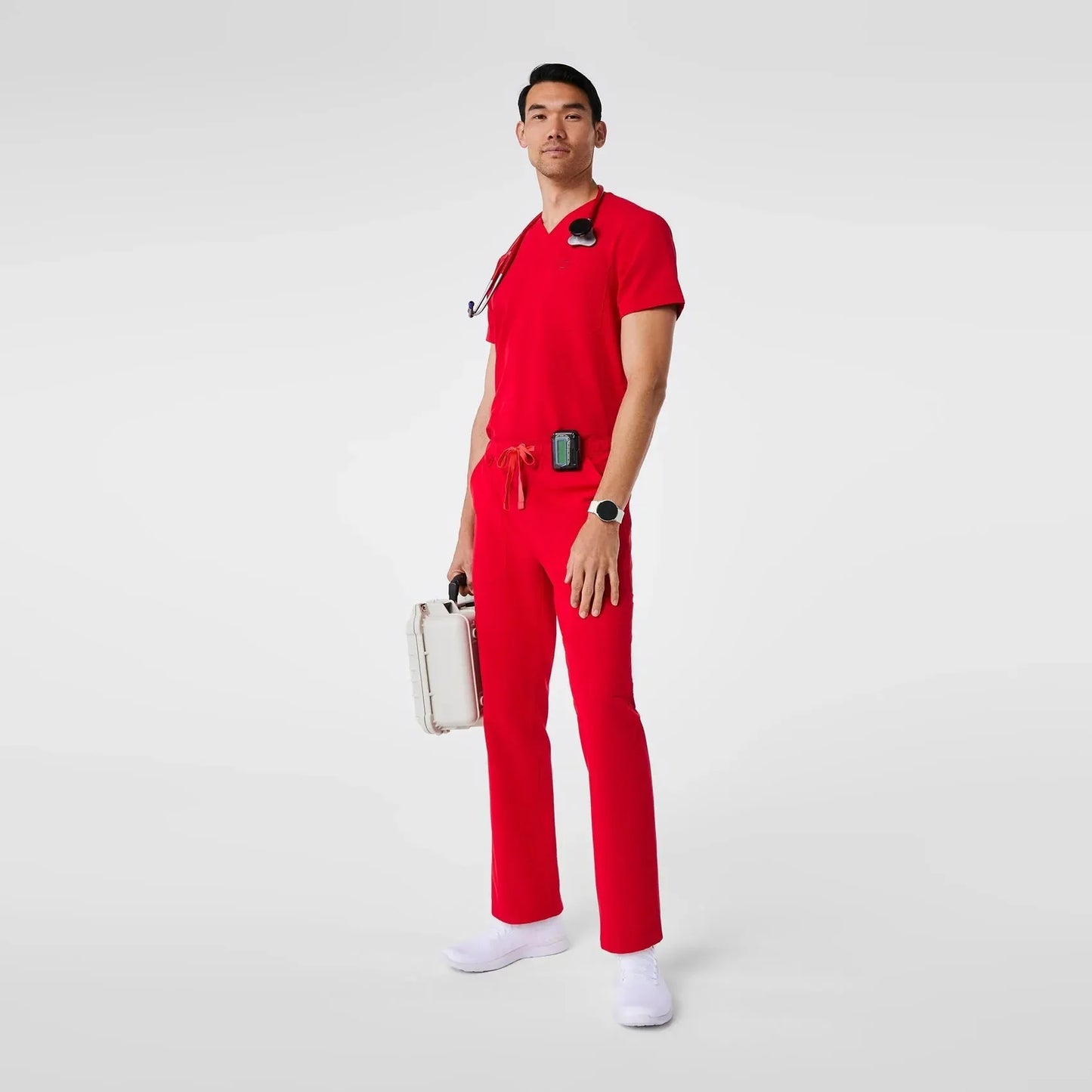 Men's Cargo Scrub Pants - Pop Red