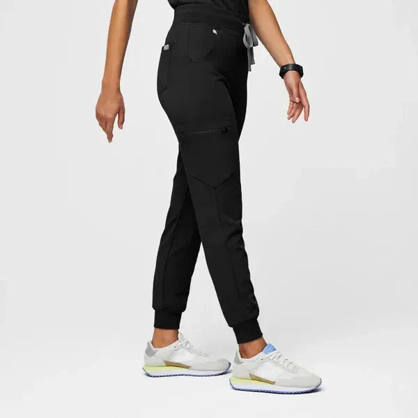 Women's High Waisted  Jogger Scrub Pants - Black