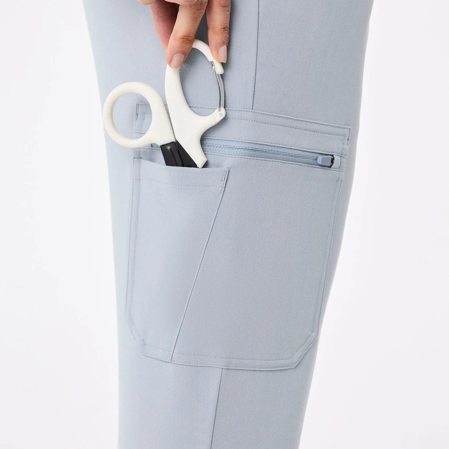Women's High Waisted Relaxed Jogger Scrub Pants - Dusty Blue