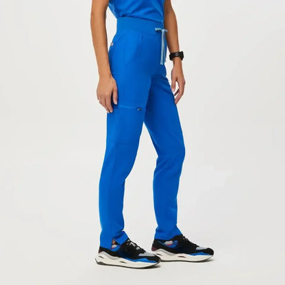 Women's High Waisted  Skinny Scrub Pants - Royal Blue