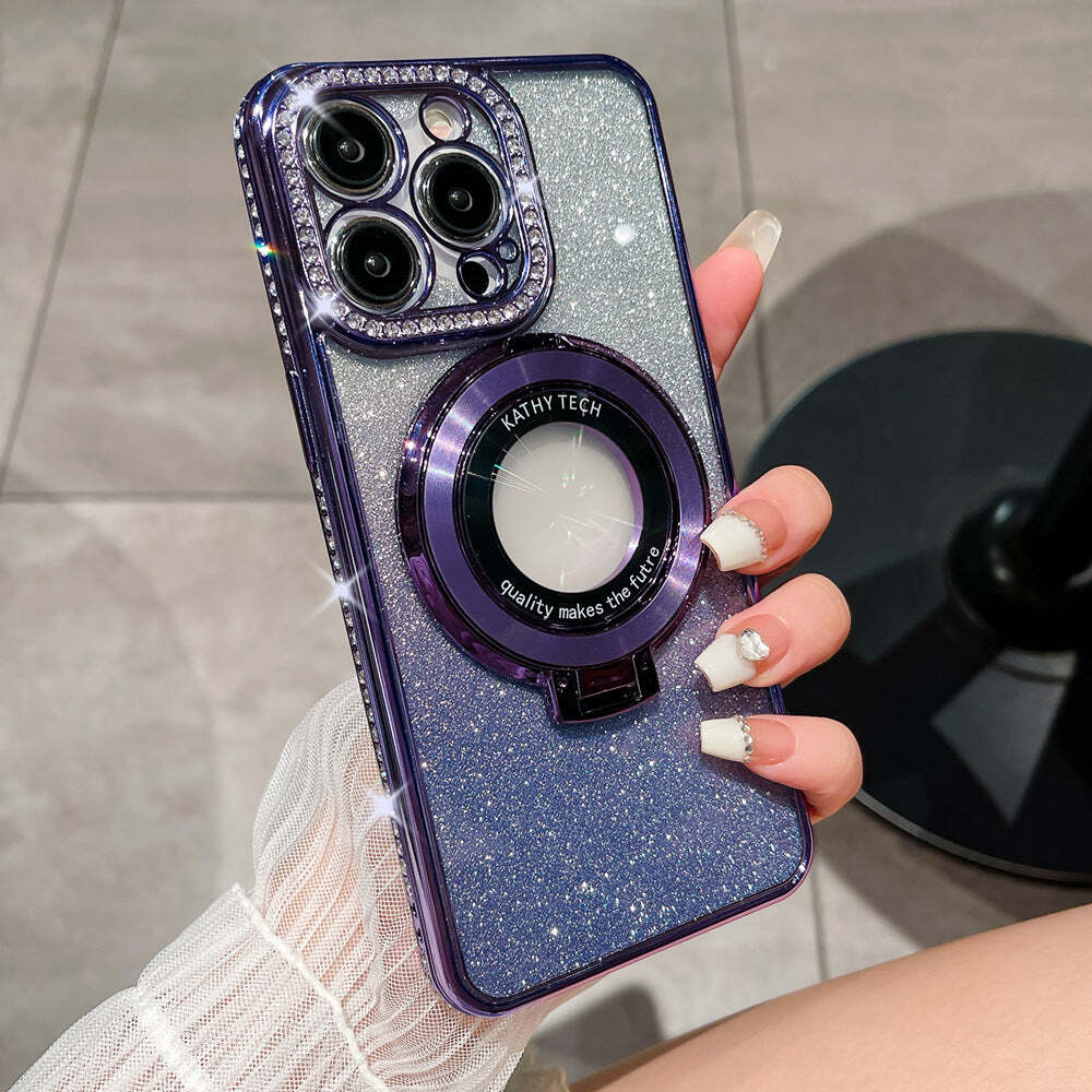 Glitter Diamond Magnetic Ring Holder for iPhone