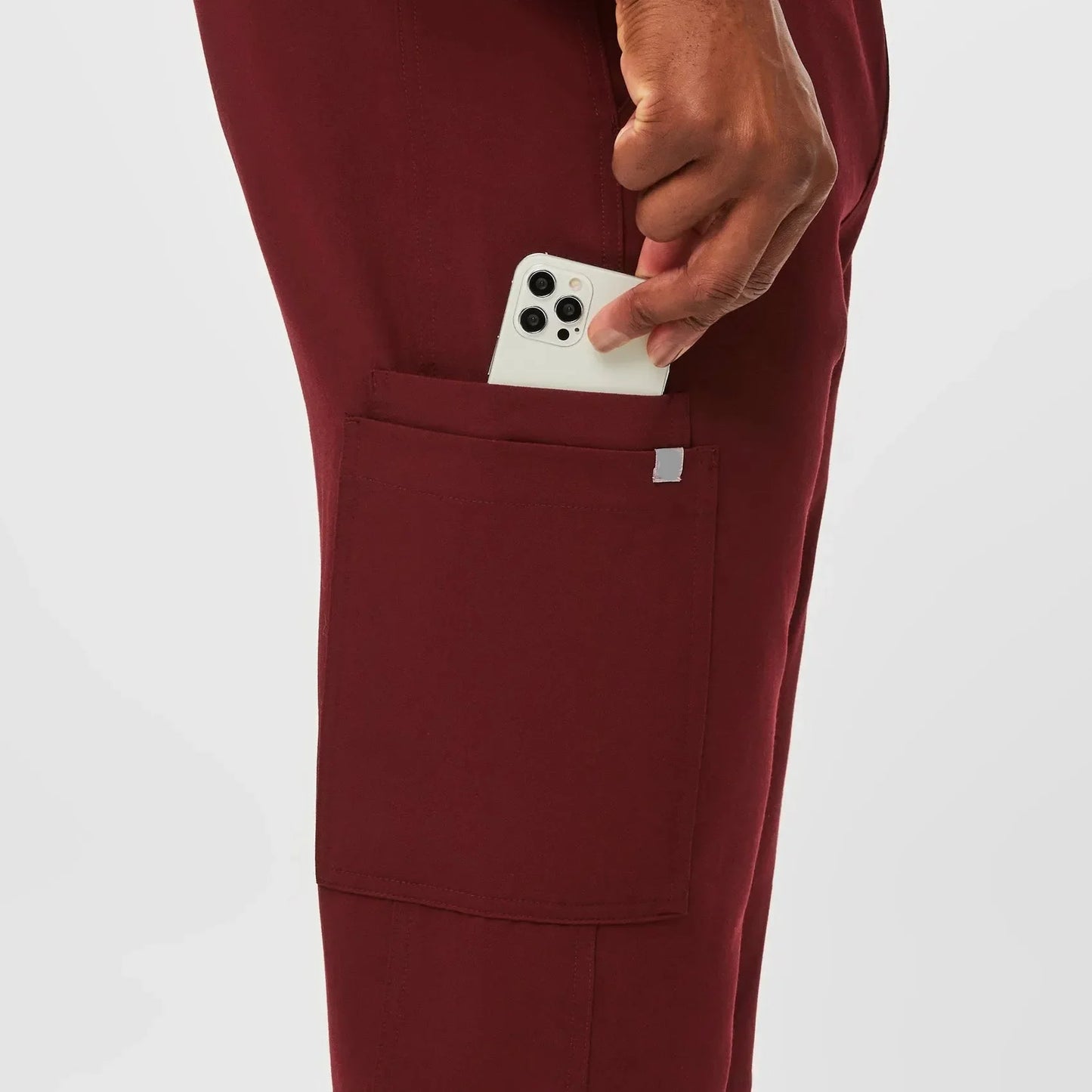 Men's Cargo Scrub Pants - Burgundy