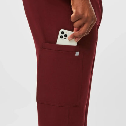 Men's Cargo Scrub Pants - Burgundy