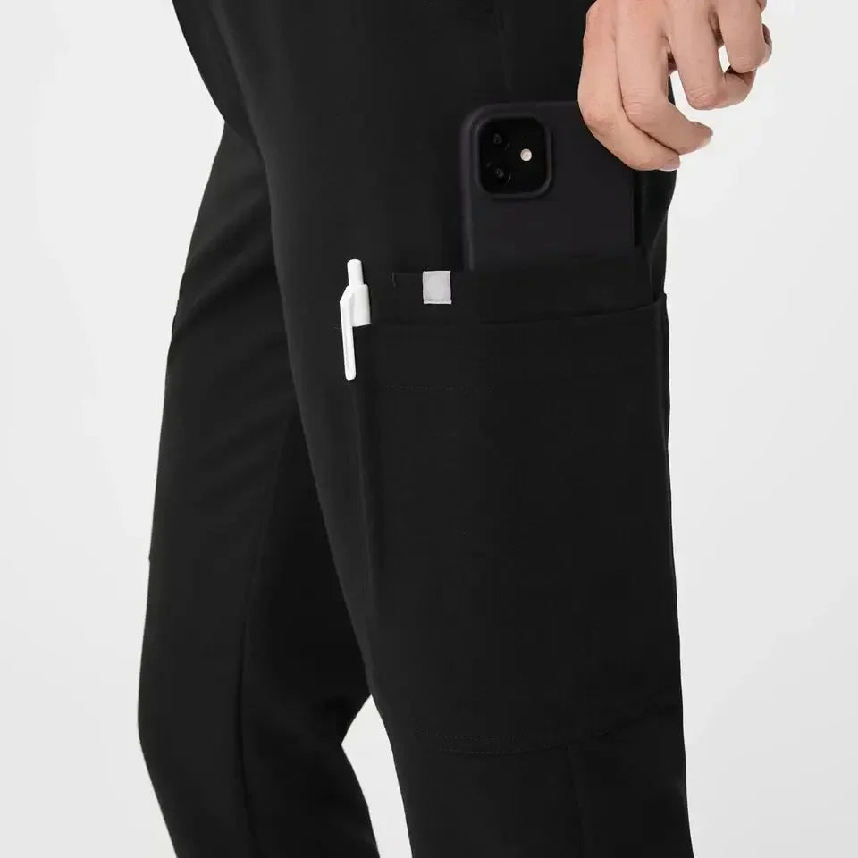 Women's High Waisted Uman Relaxed Jogger Scrub Pants - Black