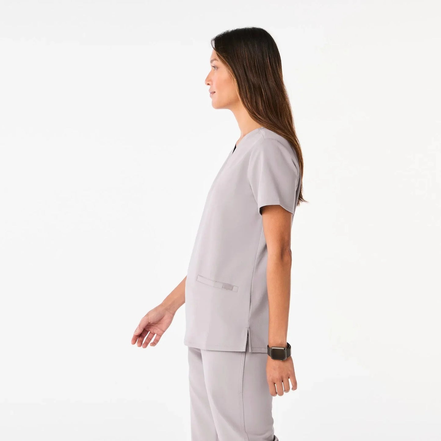 Women's Three-Pocket Scrub Top - Slate