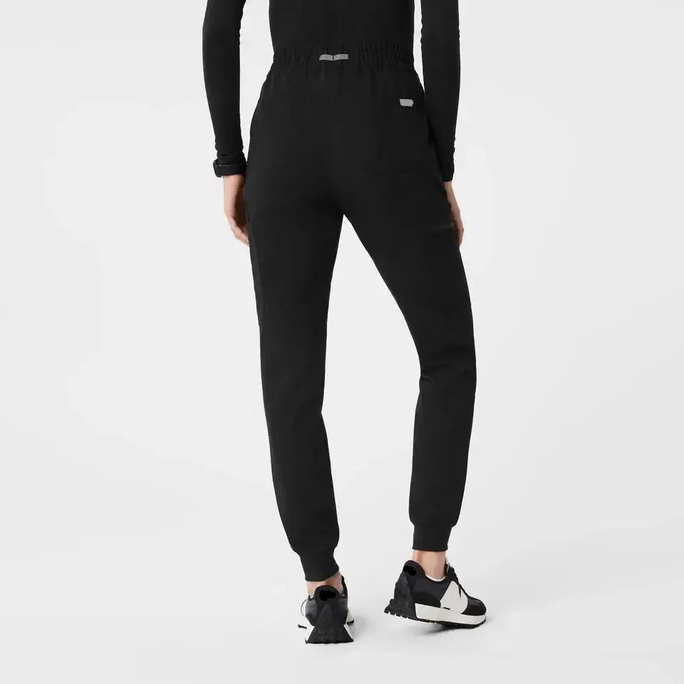 Women's High Waisted Uman Relaxed Jogger Scrub Pants - Black
