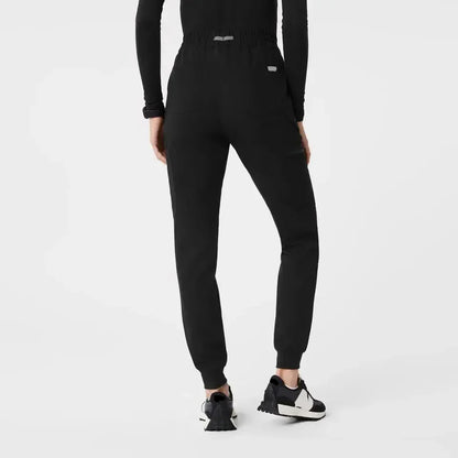 Women's High Waisted Uman Relaxed Jogger Scrub Pants - Black
