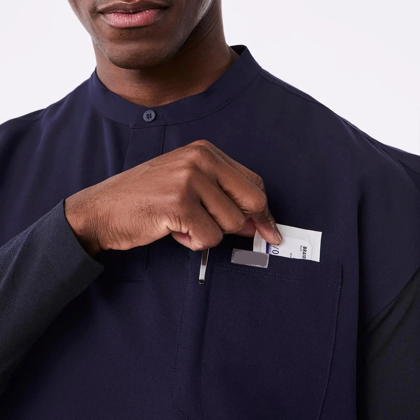 Men's Oversized Scrub Top - Navy