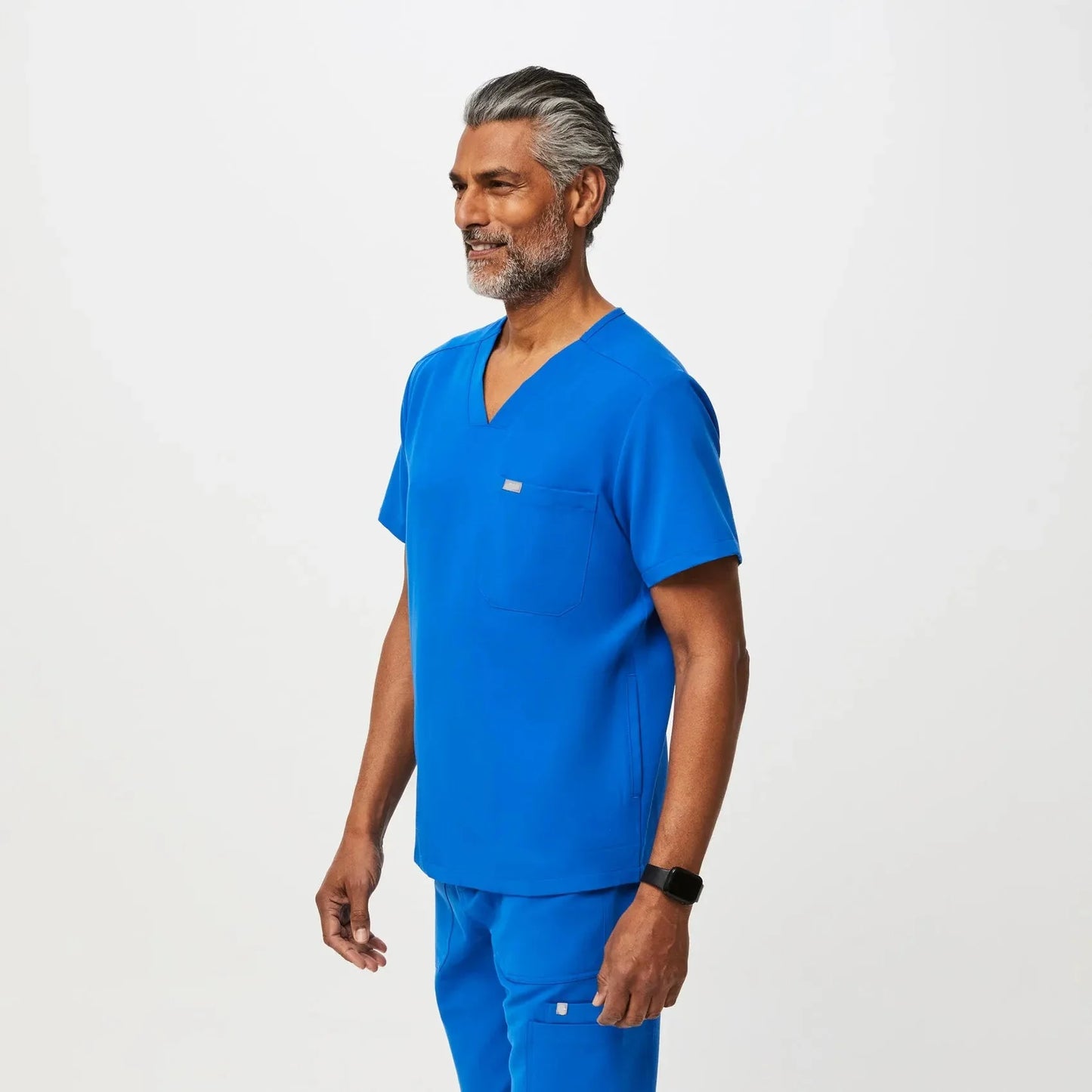 Men's  Three-Pocket Scrub Top - Royal Blue