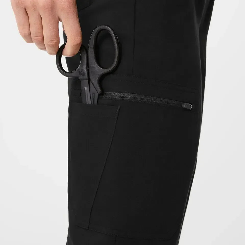 Women's High Waisted Uman Relaxed Jogger Scrub Pants - Black