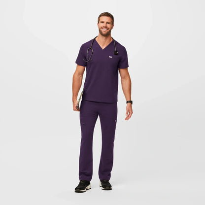 Men's Three-Pocket Scrub Top - Purple Jam
