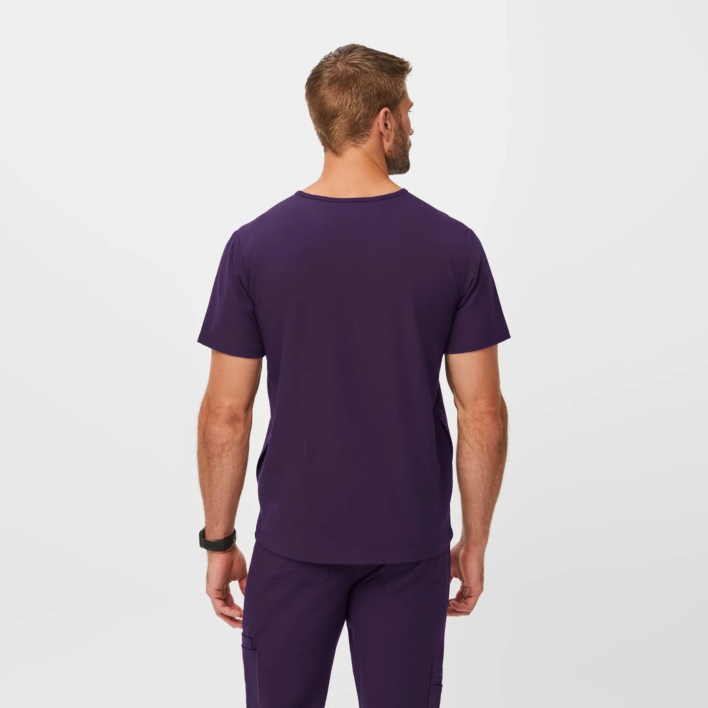 Men's Three-Pocket Scrub Top - Purple Jam