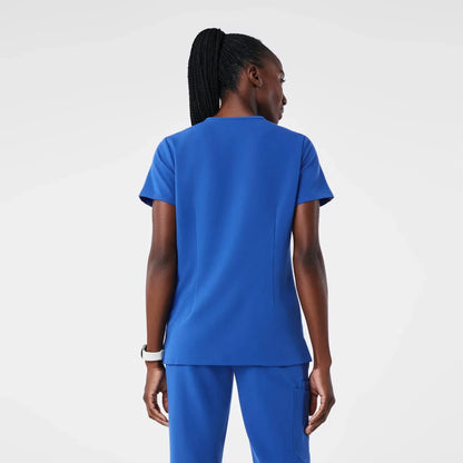 Women's Three-Pocket Scrub Top; - Winning Blue