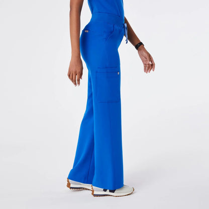 Women's High Waisted Isabel Wide Leg Scrub Pants - Royal Blue