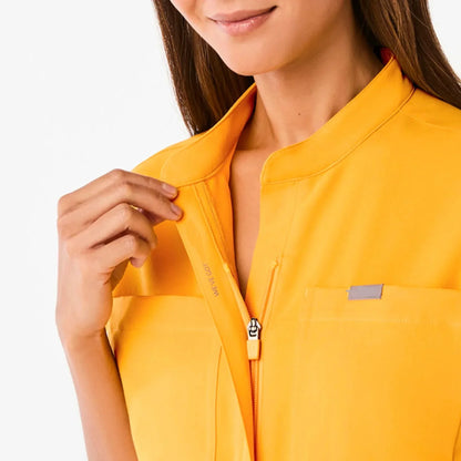 Women's  Cargo ScrubJumpsuit - Emergency Yellow